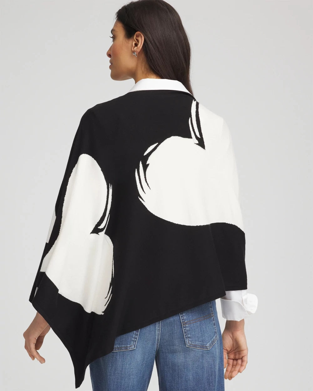 Chico's Love Brush Convertible Sweater Poncho