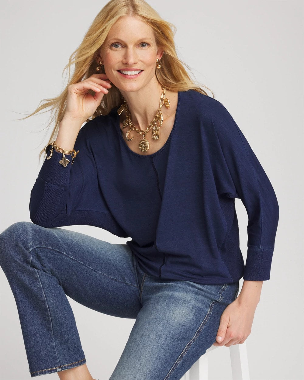 Chico's Dolman Denim Tee