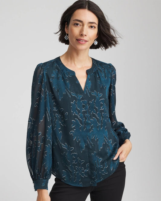Chico's Novelty Texture Blouse
