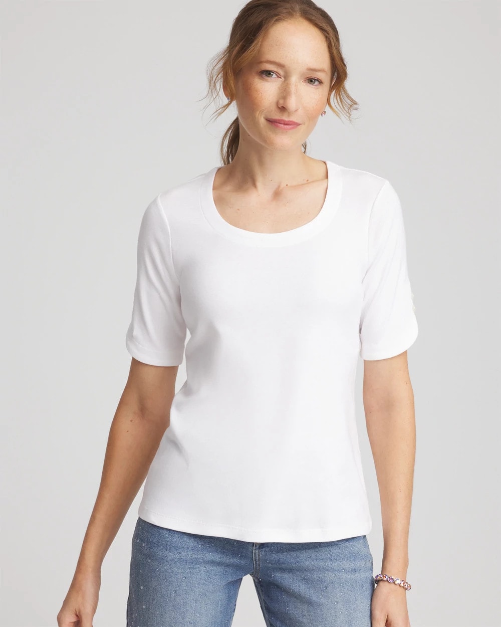 Chico's Short Sleeve Pima Tee