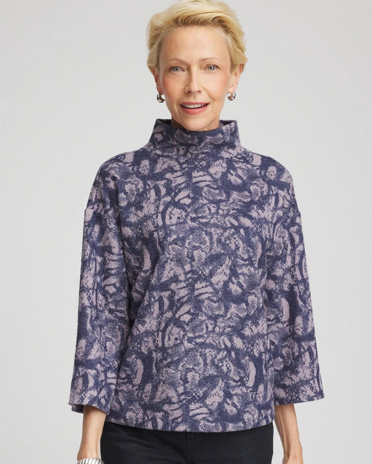 Chico's Animal Cozy Turtleneck
