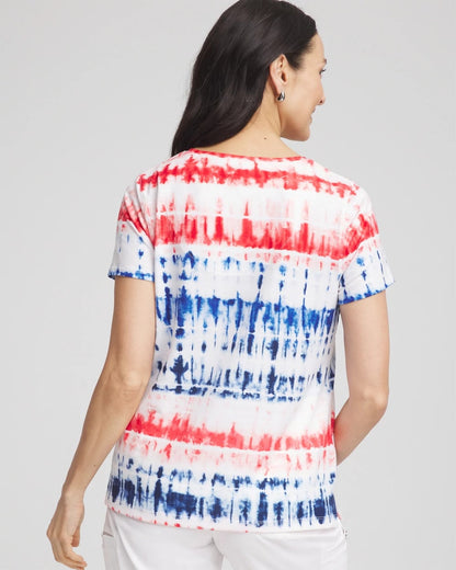 Chico's Zenergy® Americana Tie-dye V-Neck Tee