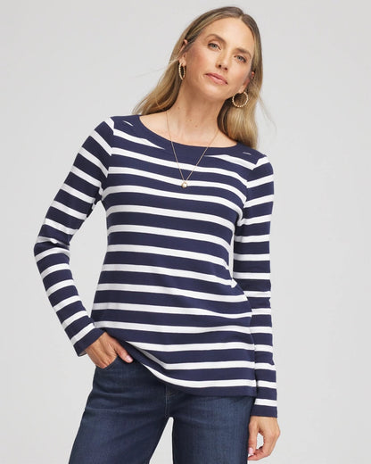 Chico's Stretch Cotton Boatneck Tunic