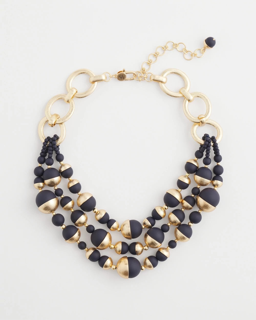 Chico's Gold & Navy Bead Necklace