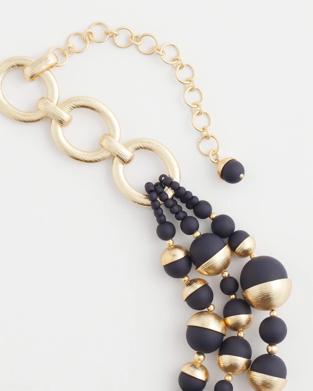 Chico's Gold & Navy Bead Necklace