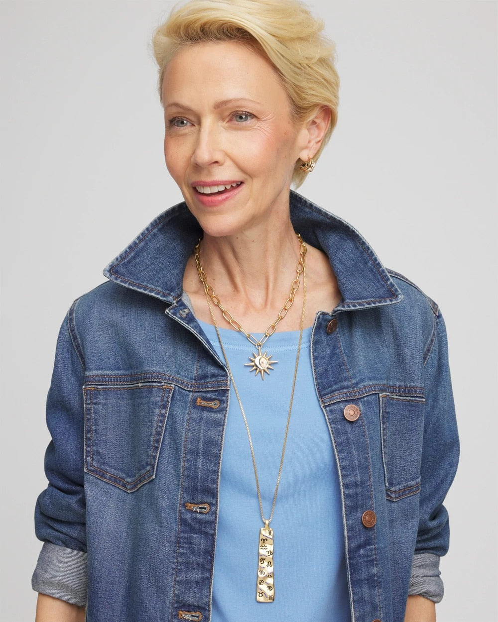 Chico's Convertible Zodiac Pendant Necklace
