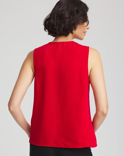 Chico's Satin Ruffle Tank