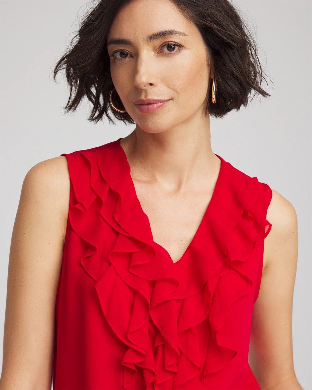Chico's Satin Ruffle Tank