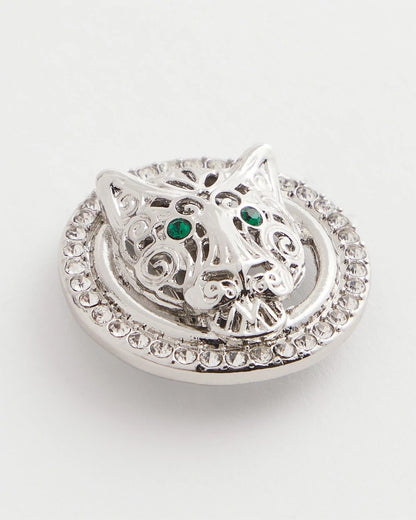 Chico's Green Eye Tiger Clip-On Earrings