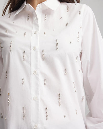 Chico's Jeweled Poplin Shirt