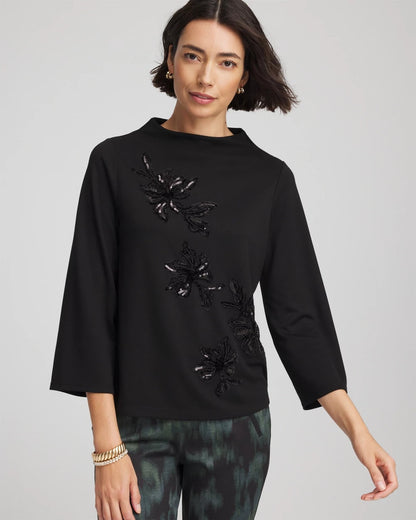 Chico's Embellished Structured Top