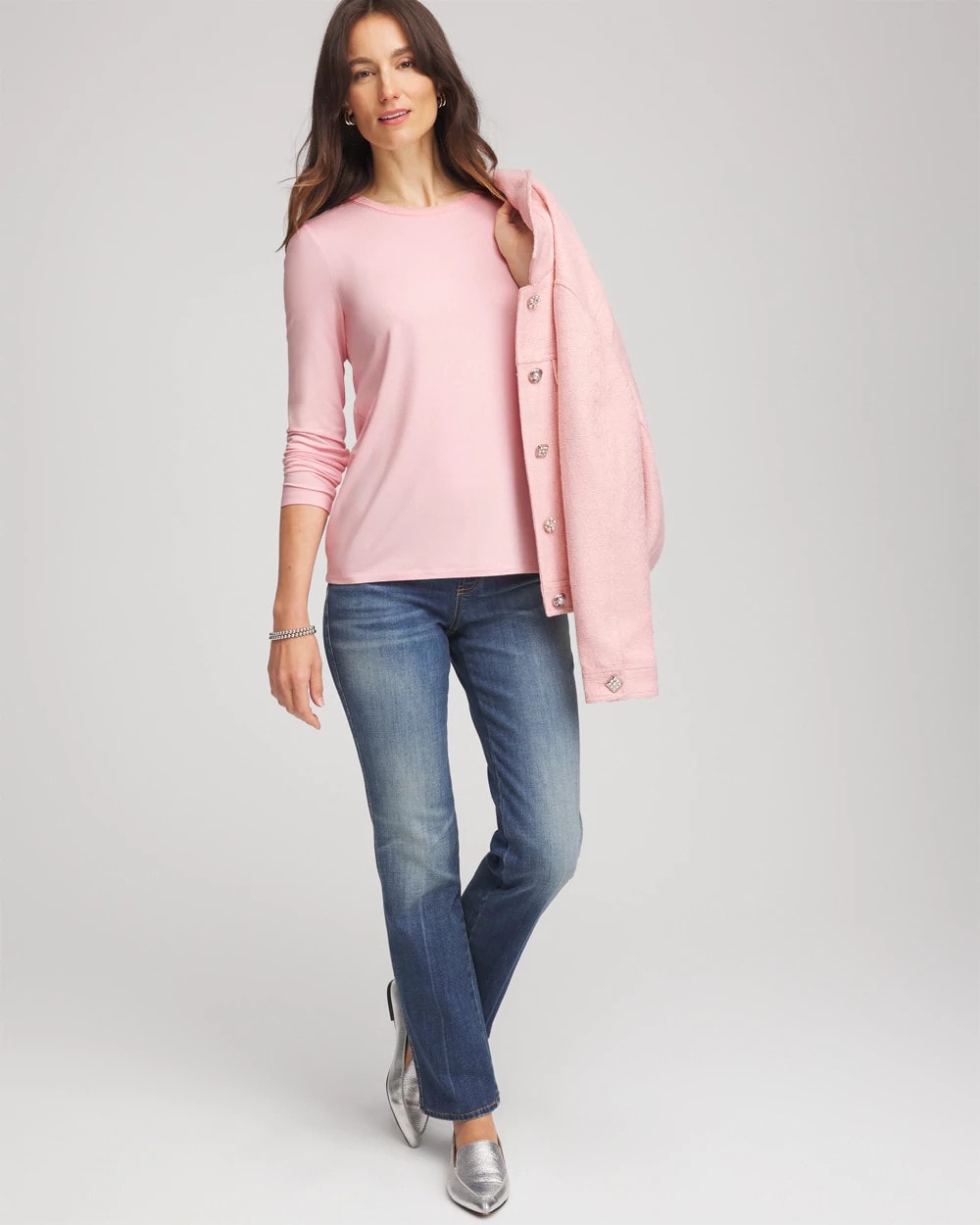 Chico's Mesh-Trim Touch of Cool™ Layering Tee