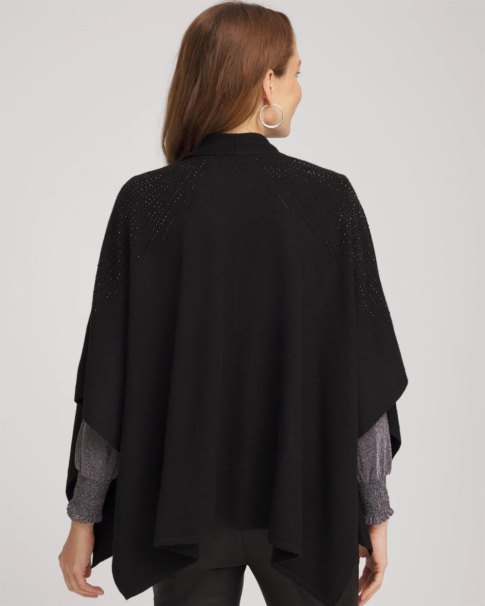 Chico's Embellished Shawl Collar Ruana