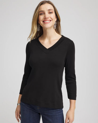 Chico's Pima Cotton 3/4 Sleeve Tee
