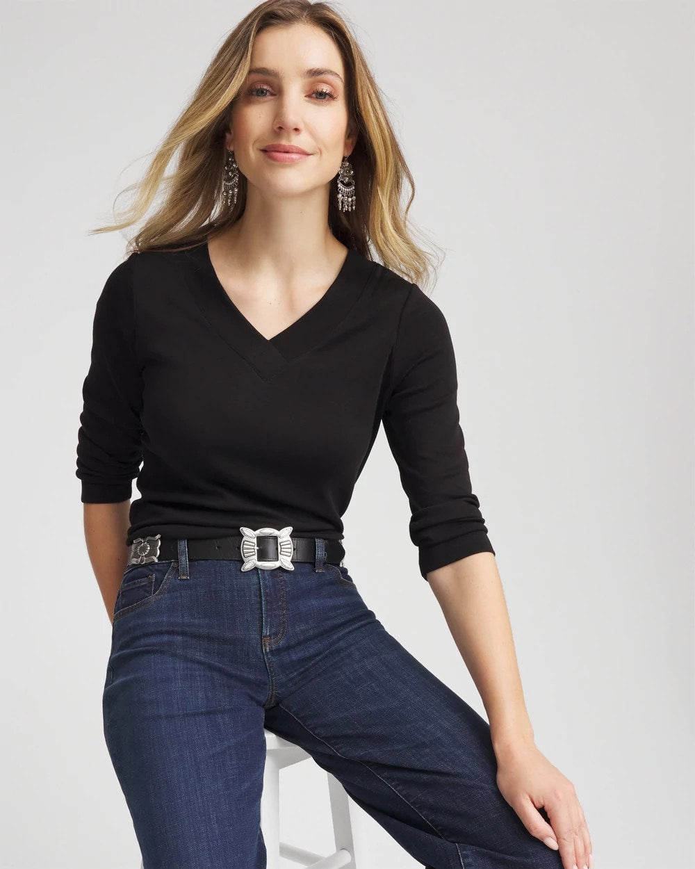 Chico's Pima Cotton 3/4 Sleeve Tee