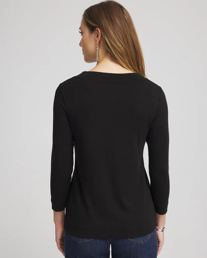 Chico's Pima Cotton 3/4 Sleeve Tee