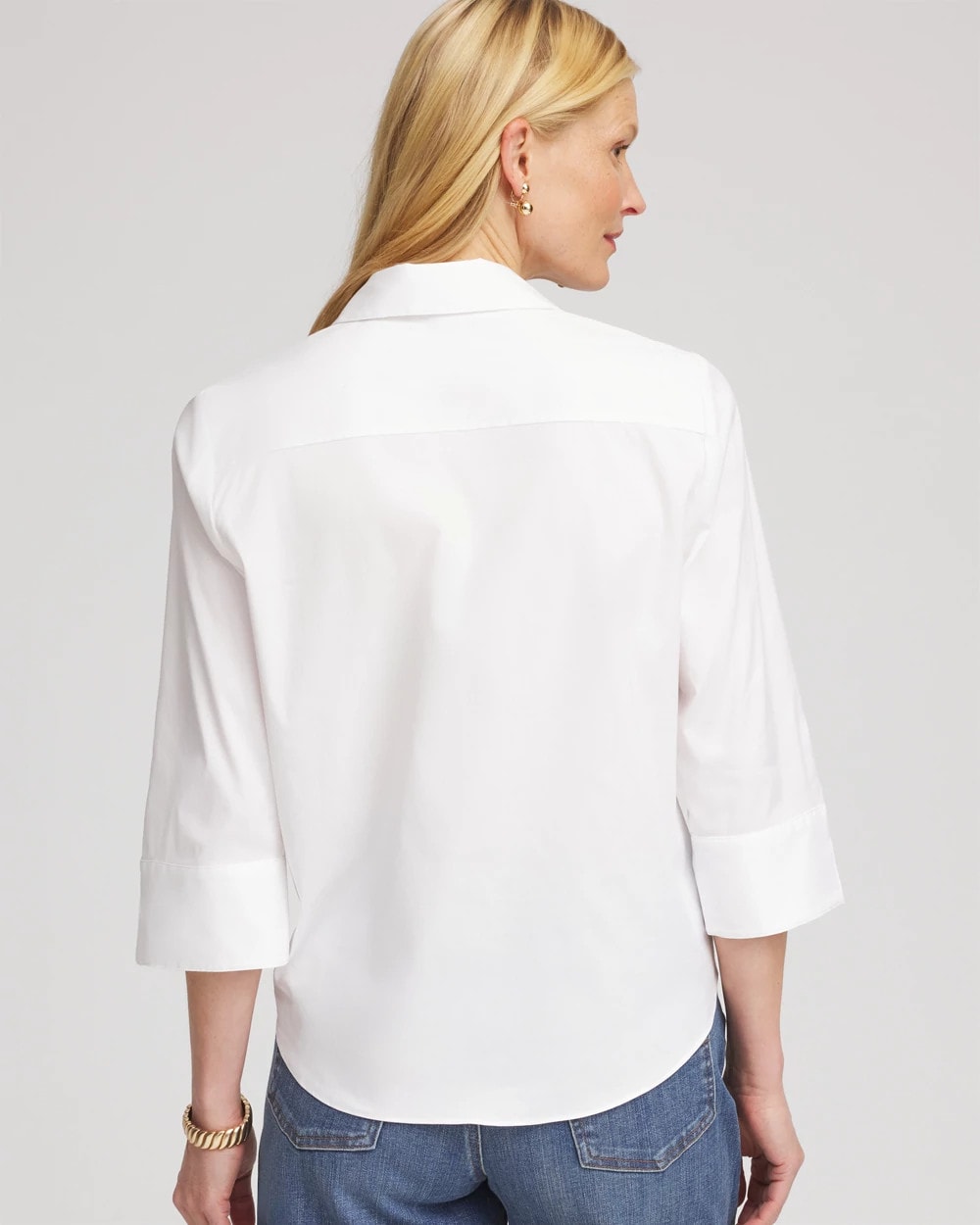 Chico's Poplin Tie-Front Top