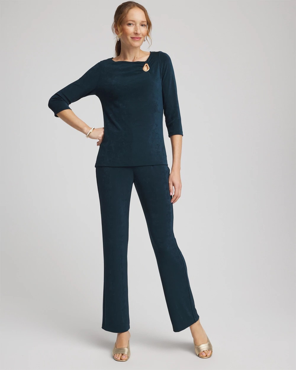 Chico's Travelers™ Asymmetrical 3/4 Sleeve Top