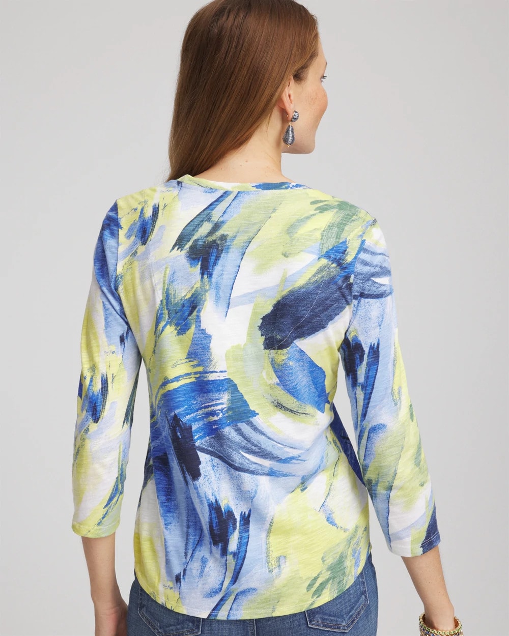 Chico's Slub 3/4 Sleeve Tee