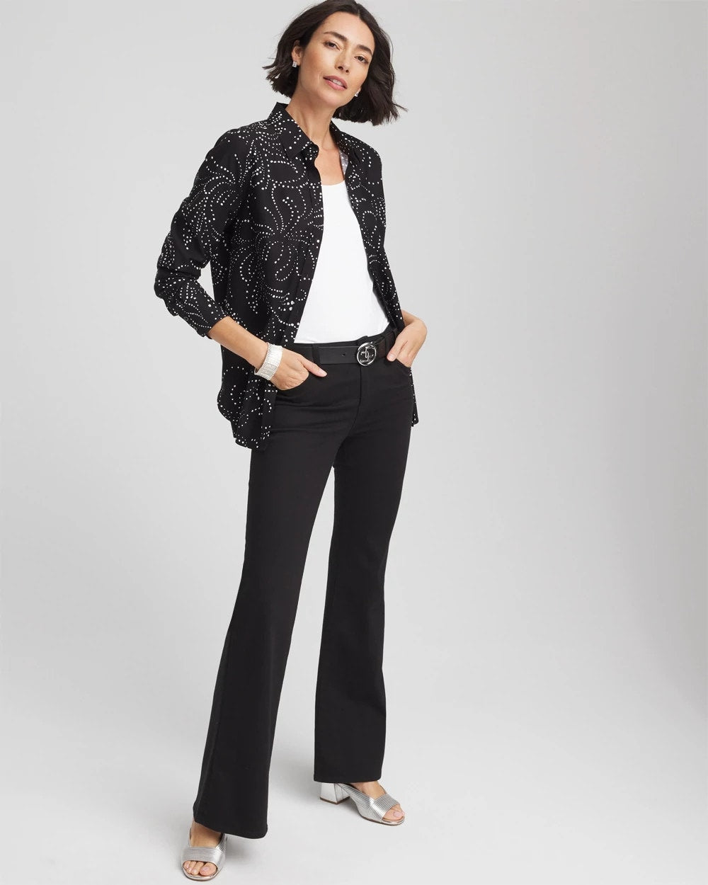 Chico's No Iron™ Findot Print Sateen Shirt
