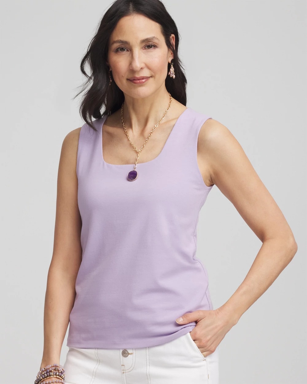 Chico's Contour Cotton™ Square Neck Tank