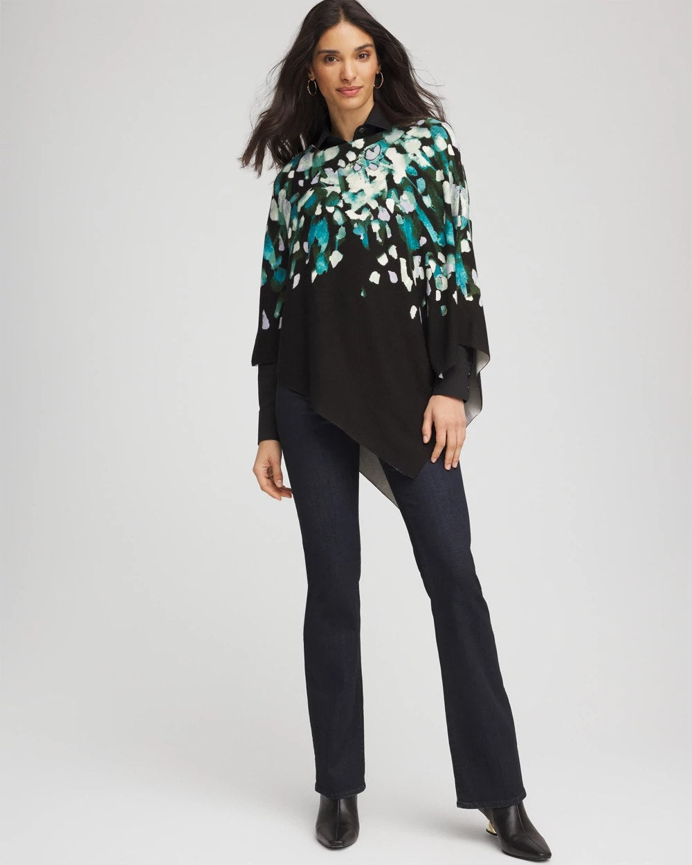 Chico's Convertible Knit Boatneck Poncho