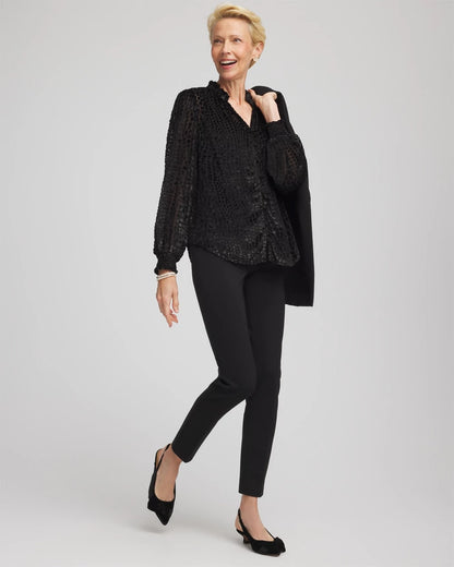 Chico's Burnout Velvet Blouse
