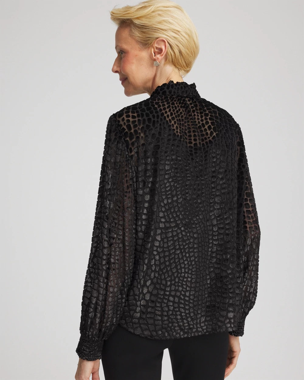 Chico's Burnout Velvet Blouse