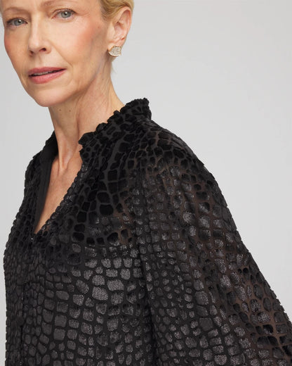 Chico's Burnout Velvet Blouse