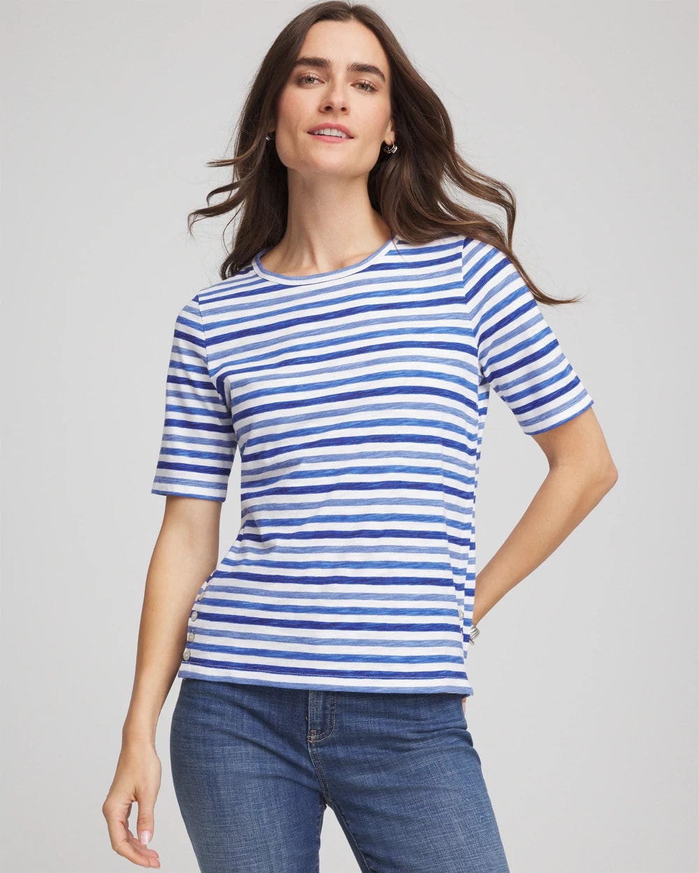 Chico's Slub Short Sleeve Tee