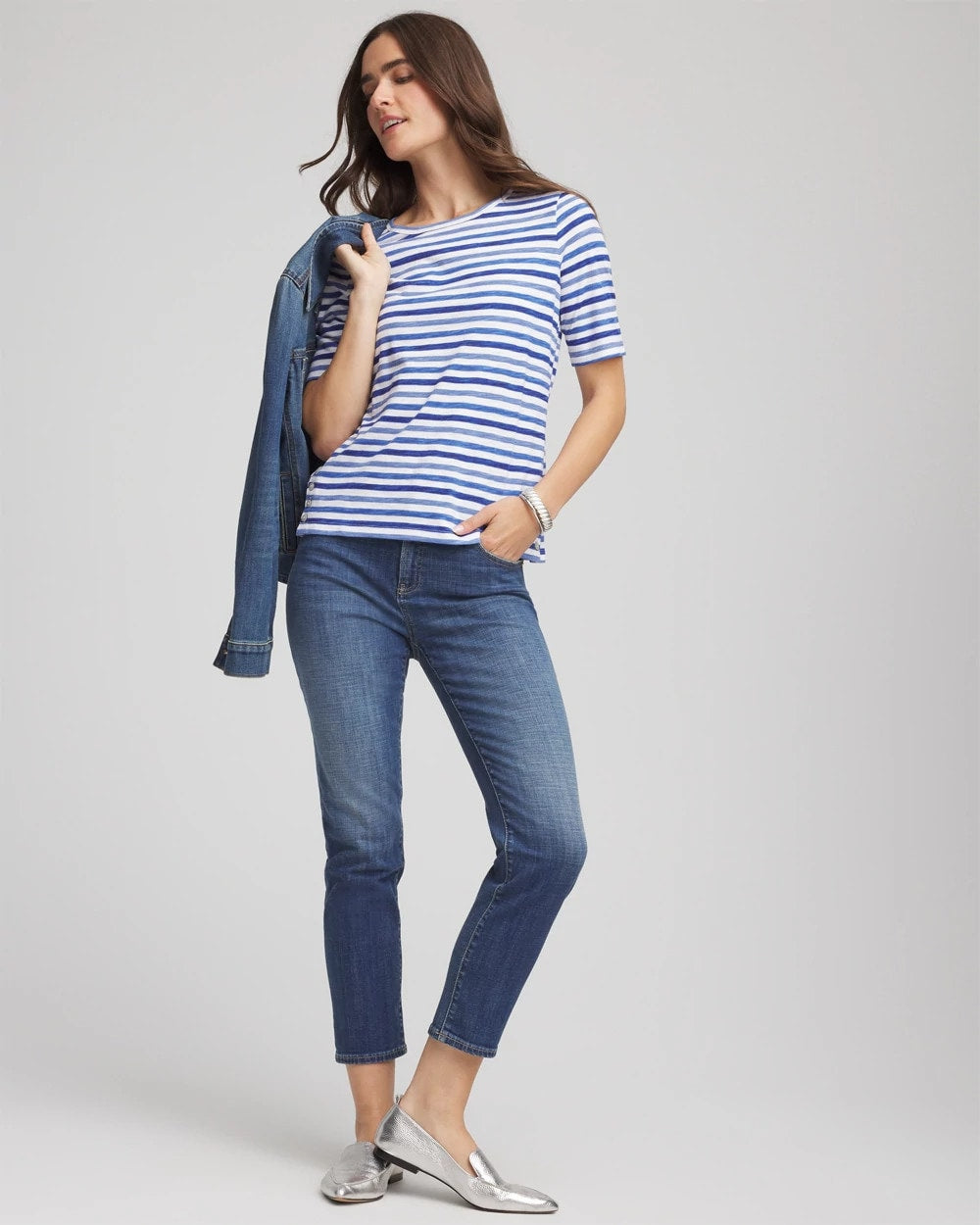 Chico's Slub Short Sleeve Tee