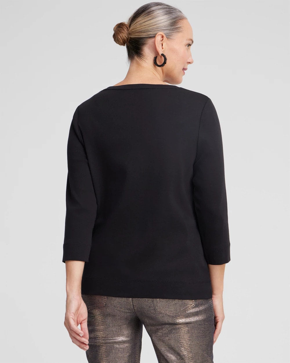 Chico's 3/4 Sleeve V-Neck Tee