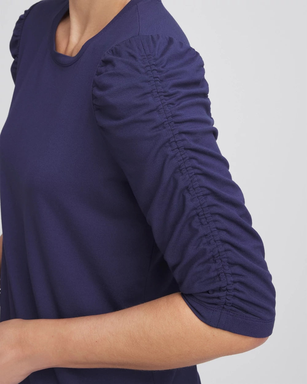 Chico's Ruched Sleeve Knit Tee
