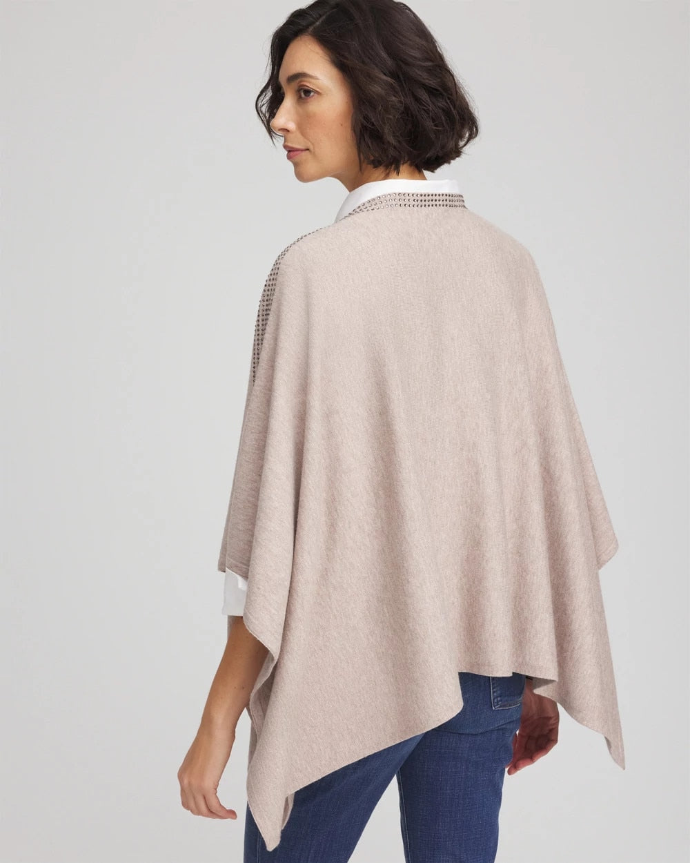 Chico's Rhinestone Embellished Poncho