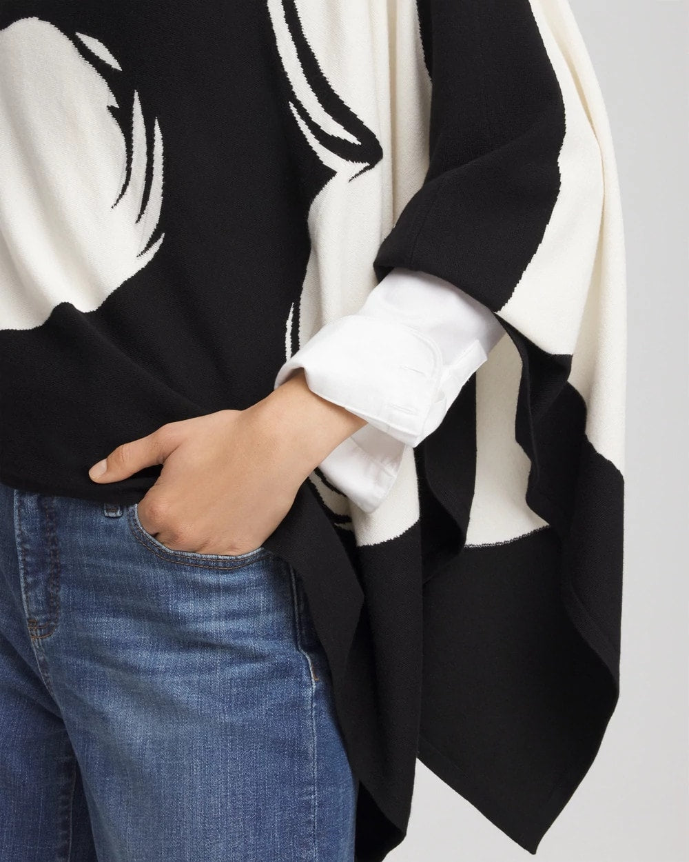 Chico's Love Brush Convertible Sweater Poncho