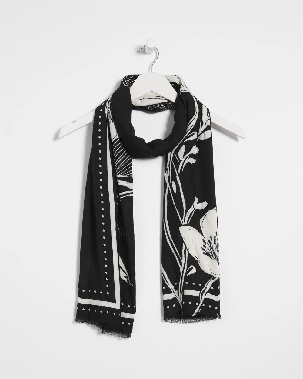 Chico's Floral Woven Oblong Scarf