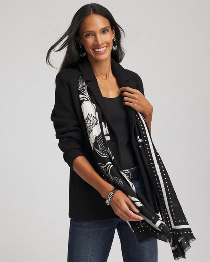 Chico's Floral Woven Oblong Scarf