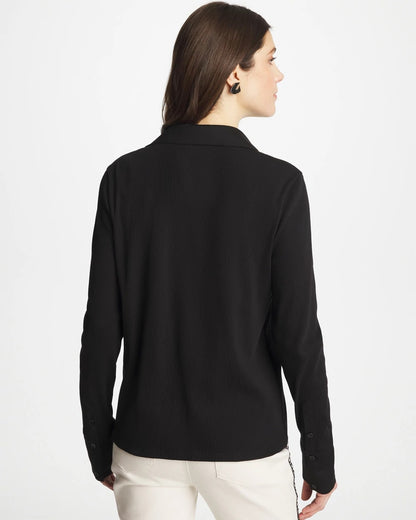 Chico's Collared Rib Mix Henley