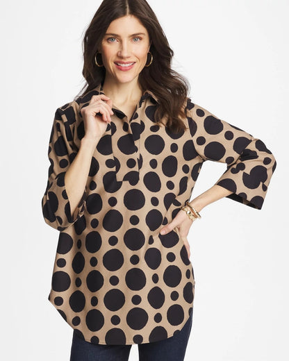 Chico's No Iron™ Stretch Global Dots Popover Tunic
