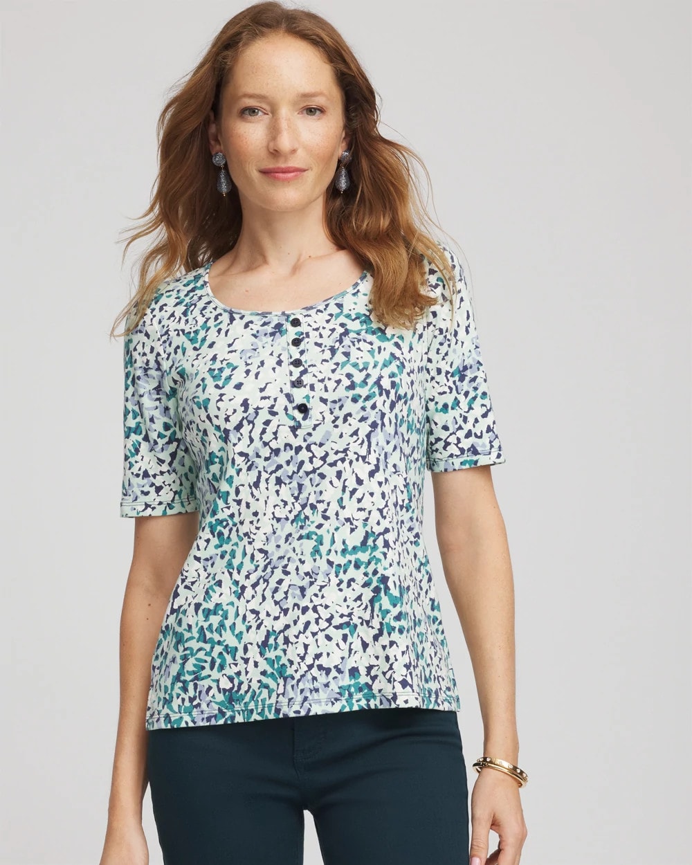 Chico's Pima Cotton Henley Tee