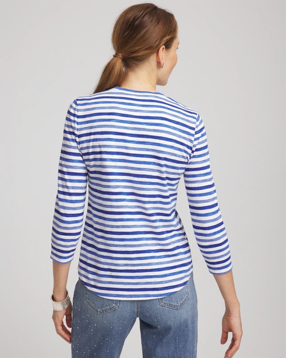 Chico's Slub 3/4 Sleeve Tee