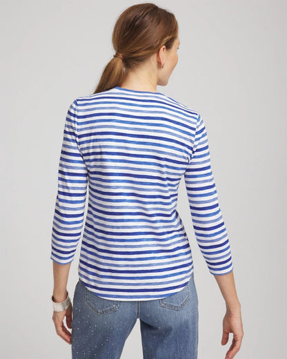 Chico's Slub 3/4 Sleeve Tee