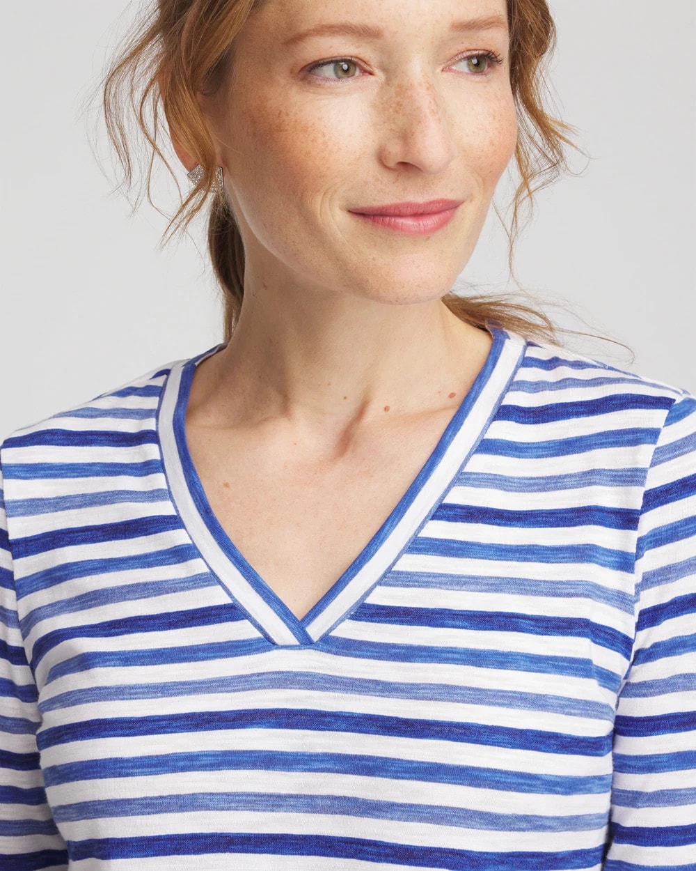 Chico's Slub 3/4 Sleeve Tee