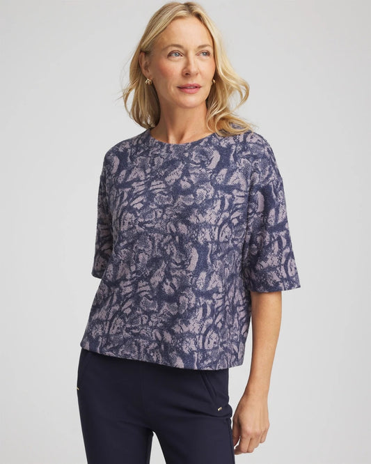 Chico's Animal Cozy Crewneck Tee