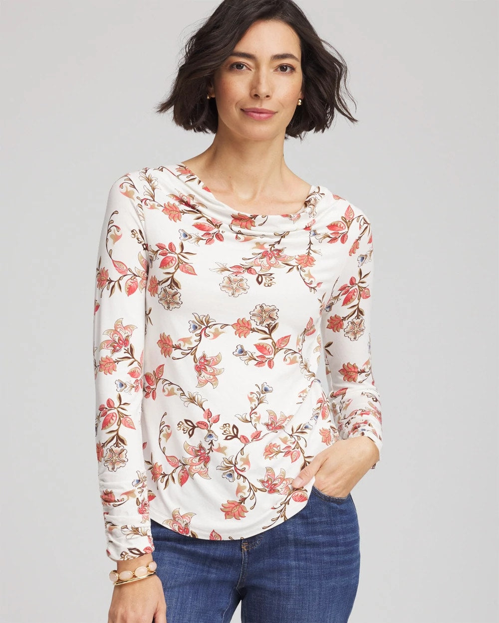 Chico's Touch of Cool™ Long-Sleeved Cowlneck Tee