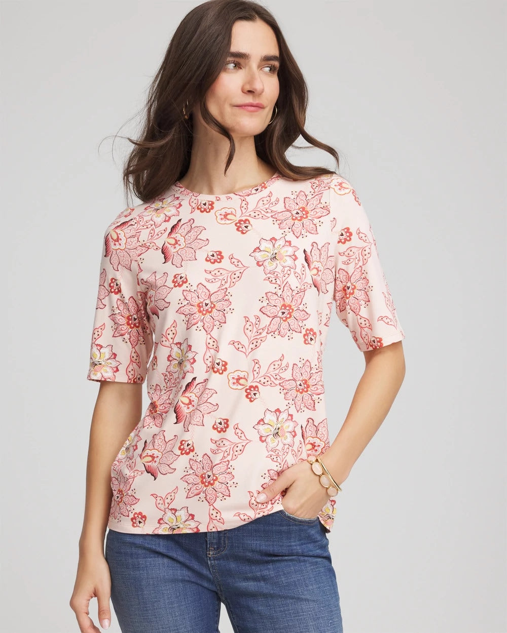 Chico's Elbow Sleeve Tee
