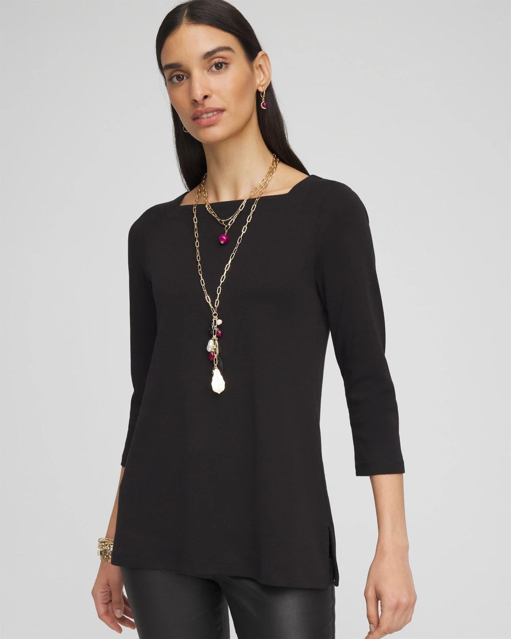 Chico's Pima Cotton Square-Neck Tunic