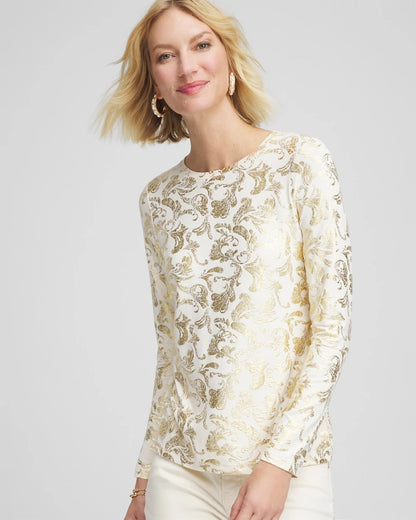 Chico's Touch of Cool™ Foiled Layering Tee