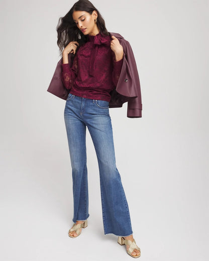 Chico's Tie-Neck Banded-Bottom Top
