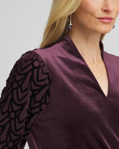 Chico's Art Deco Velvet Burnout Top